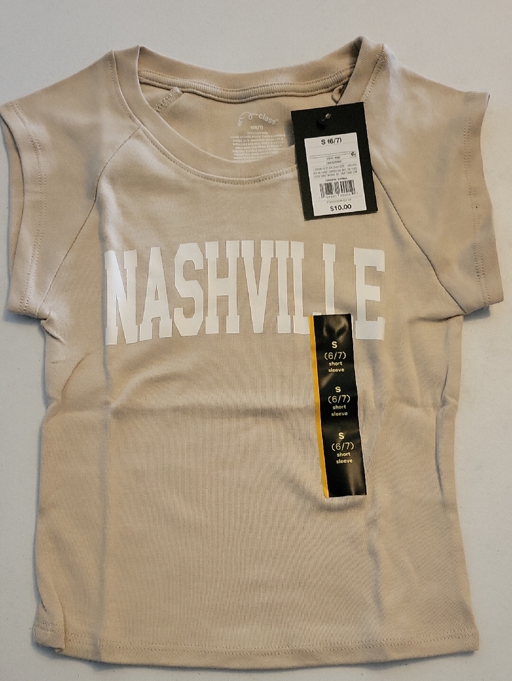 NASHVILLE Graphic Tee - Beige. New. Size Small 6/7